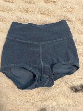 Kids High-Waist Stretch Shorts - Blue